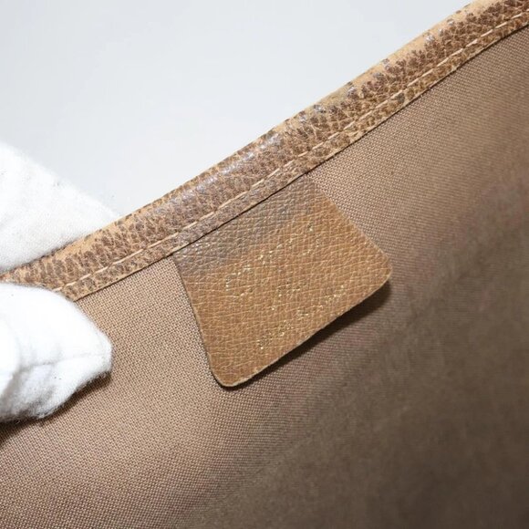 GUCCI GG Plus Supreme Web Sherry Line Tote Bag PVC Beige Gold - Picture 14 of 16